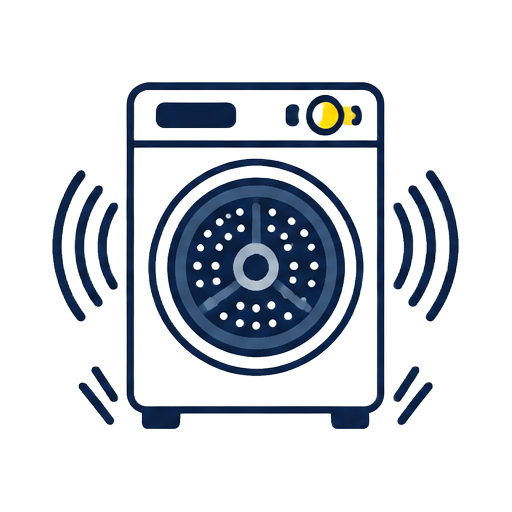Cartoon dryer vibrating with sound waves
