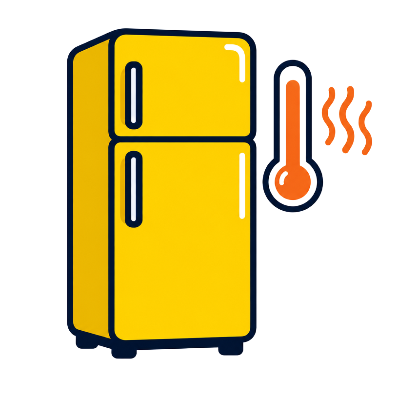 Cartoon illustration: appliance not cooling
