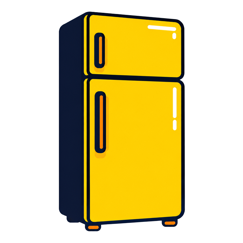 Cartoon top-freezer refrigerator